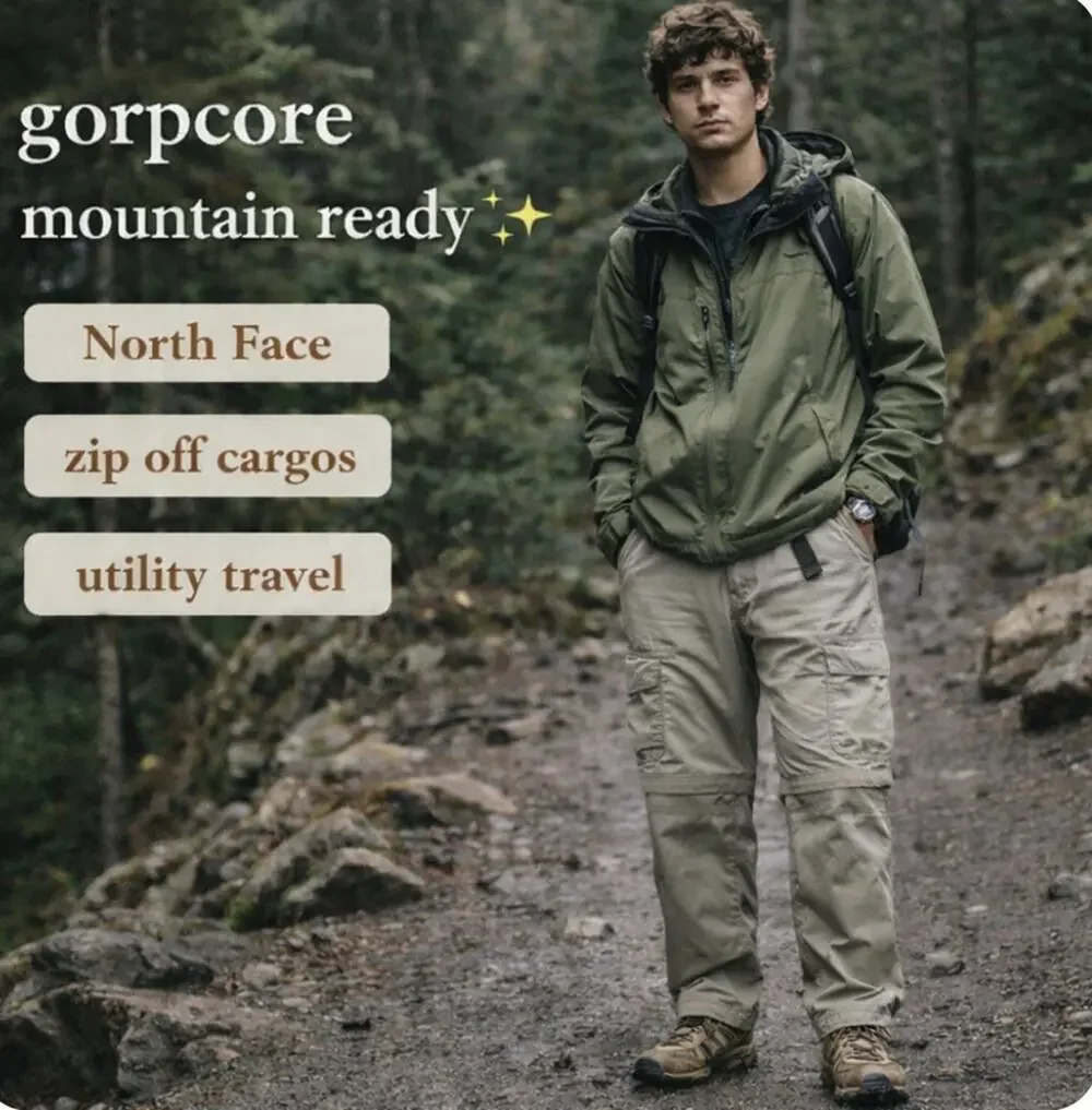 The North Face Convertible Hiking Pant XL Zip Off Cargo Gorpcore Outdoor Travel
